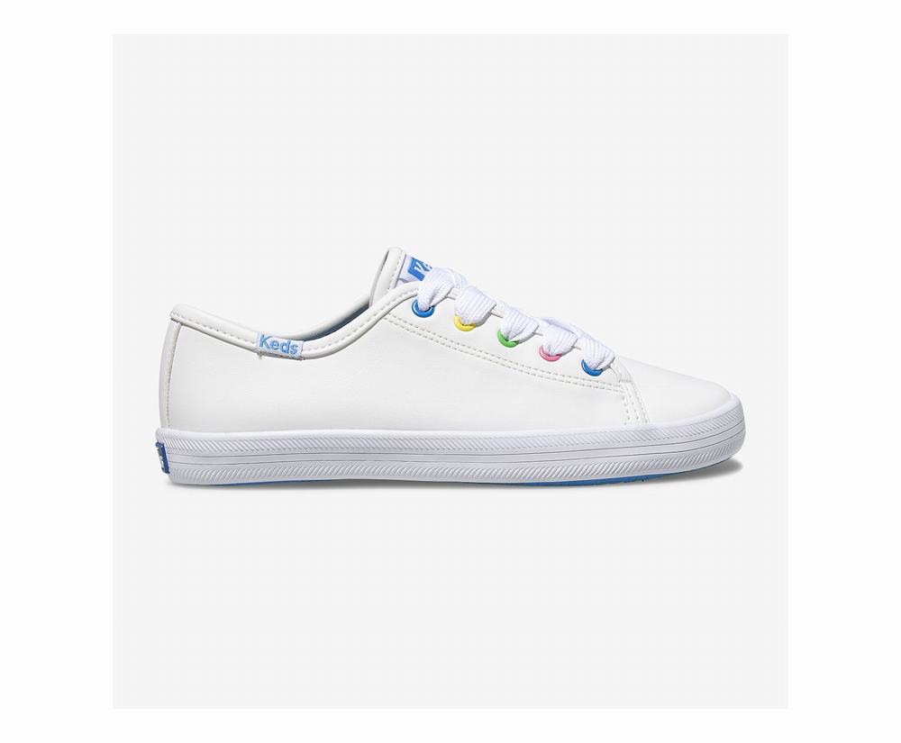 Girl Keds Kickstart Multi-Color Eyelets Sneaker White Multicolor 3549218EL - South Africa